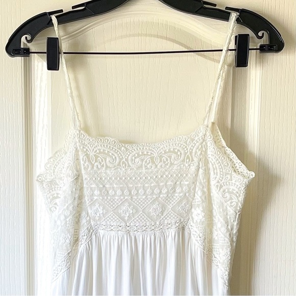 Spell Peaches Lace Slip Dress Boho Ivory Midi White Small EUC - Picture 4 of 8